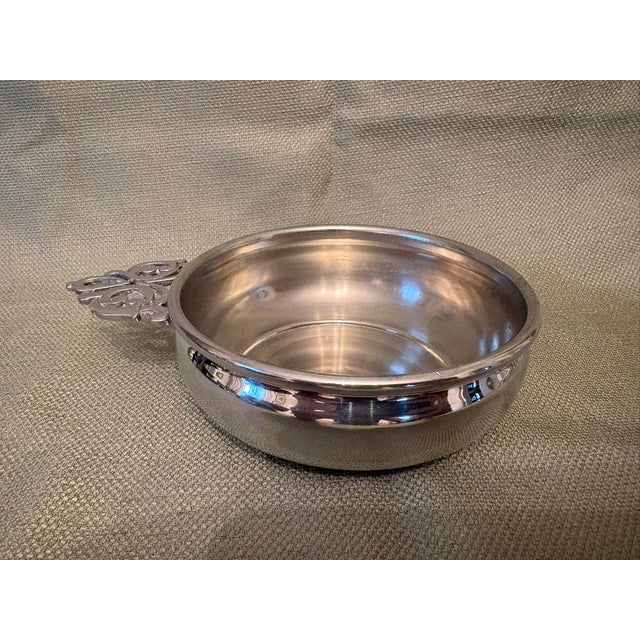 Late 20th Century Late 20th Century Pewter Handled Serving Dish Bow For Sale - Image 5 of 6