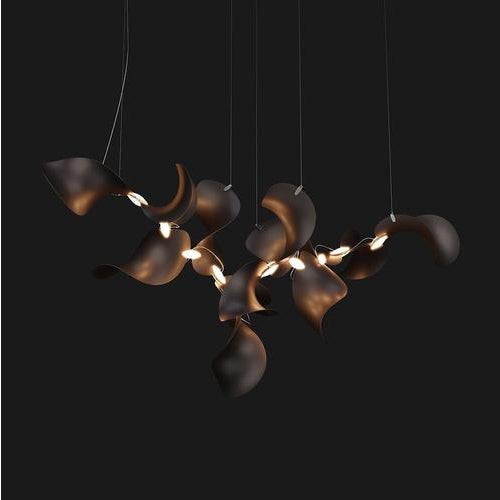 Dune 12 Cluster Chandelier in Silver Anodized Aluminum by Moss Objects For Sale - Image 4 of 18