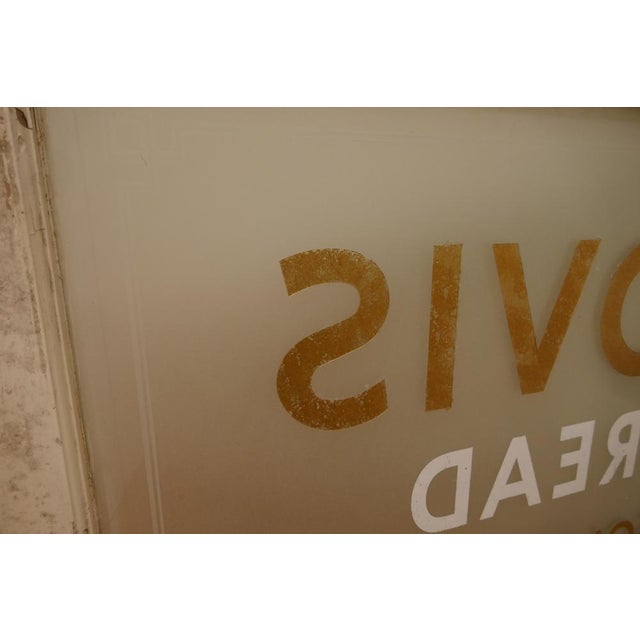 Glass Hovis Etched Glass Bakery Advertising Window Sign, 1900s For Sale - Image 7 of 8