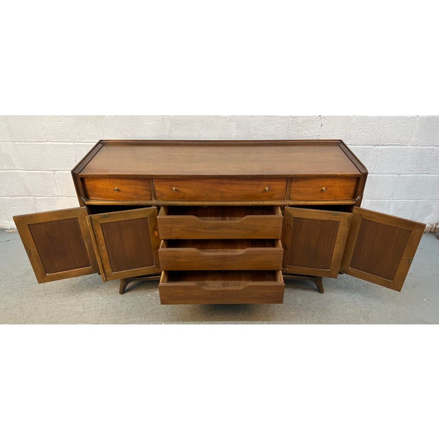Mid-Century Modern Sculpted Walnut Buffet For Sale - Image 10 of 16