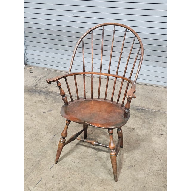 Late 20th Century Warren Chair Company Sack Back Windsor Arm Chair For Sale In Cleveland - Image 6 of 8