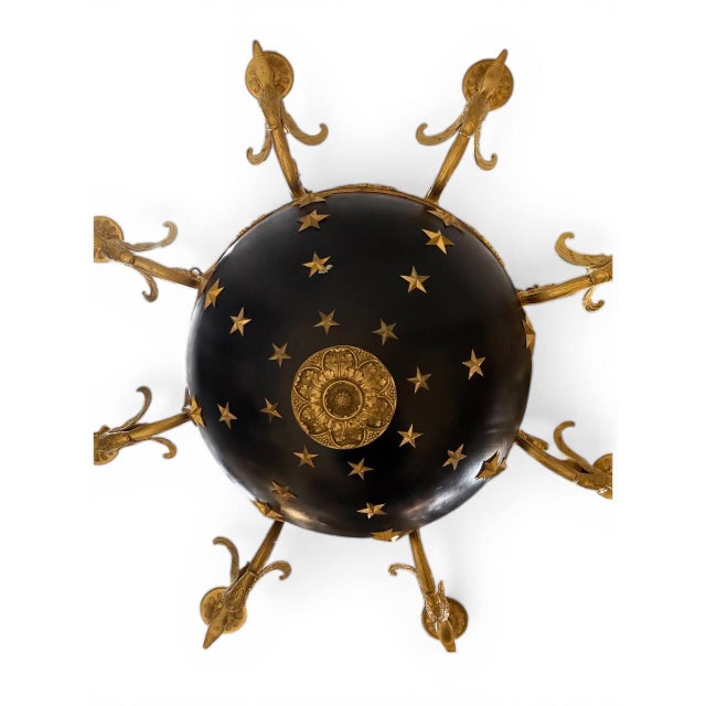 Late 19th Century Late 19th Century French Empire Globe Chandelier With Swans For Sale - Image 5 of 9