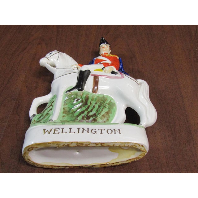 Antique Staffordshire Style Wellington Horseback Figurine Ceramic 10" L For Sale - Image 12 of 12