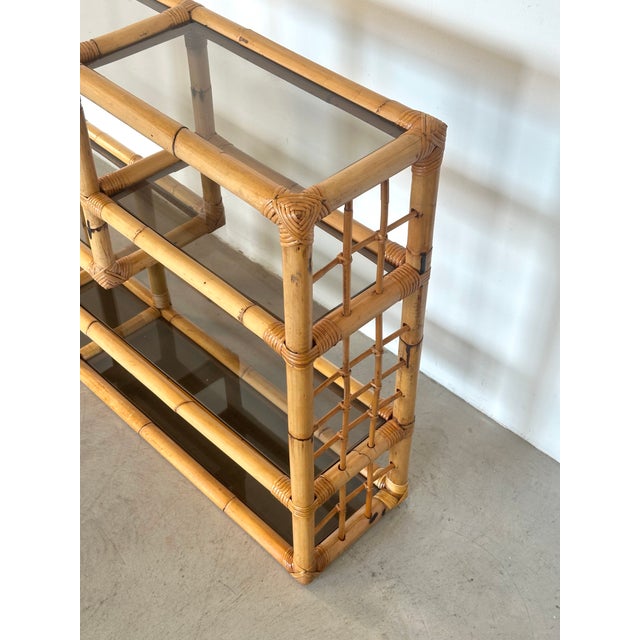 Wood Vintage Bamboo Bookcase, 1970s For Sale - Image 7 of 10