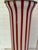 1950s 1950's Italian Murano Style Glass Tall Candy Cane Red & White Stripe Table Lamps, a Pair For Sale - Image 5 of 12
