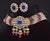Indian Late 20th Century Natural 121.63Cts Tanzanite Uncut Diamond Pearl Ruby Tourmaline Solid 18k Gold Choker Necklace & Earrings Set, 3 Pieces For Sale - Image 3 of 12