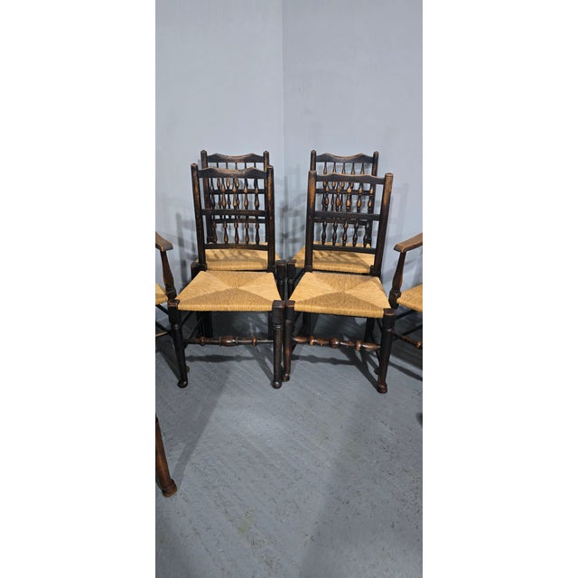 Wood Harlequin Kitchen Dining Chairs, 1880, Set of 8 For Sale - Image 7 of 16