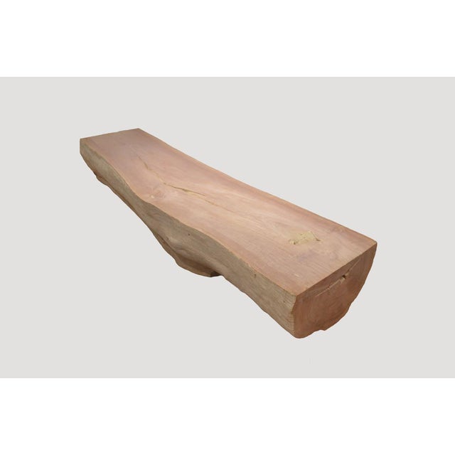 2010s Andrianna Shamaris Single Teak Wood Log Bench or Coffee Table For Sale - Image 5 of 18