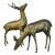 Set of 2 Mid Century Brass Deer Figurines, Buck & Doe For Sale