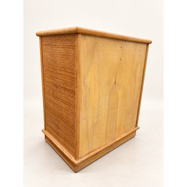 Tan Vintage Bohemian-Style Woven Rattan and Cane Chest of Drawers, 1960s For Sale - Image 8 of 9