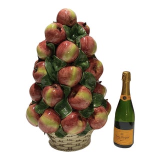Late 20th Century Italian Ceramic Apple Centerpiece For Sale