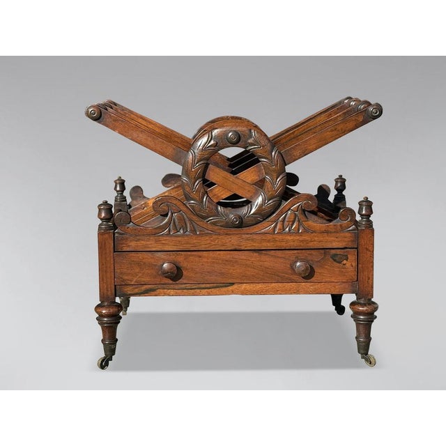 Hollywood Regency 19th Century Regency Rosewood Canterbury, 1820s For Sale - Image 3 of 7