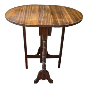 Antique/Vintage Walnut Double Drop Leaf Gate Leg Accent Table