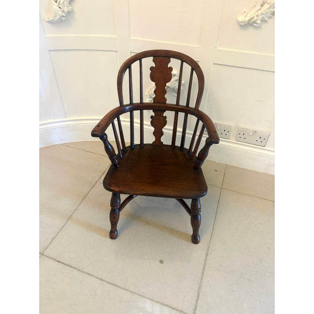 Antique Georgian Elm Children's Windsor Armchair, 1800 For Sale - Image 12 of 13