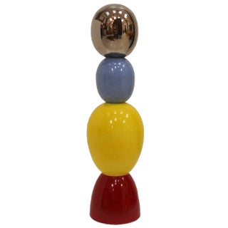 Blue/Red/Silver/Yellow Totem by Alessandro Mendini, Italy, 1970s For Sale