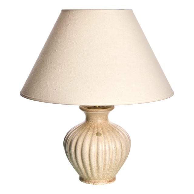 Scandinavian Modern Ceramic Table Lamp by Ewald Dahlskog for Bo Fajans, Sweden, 1930s For Sale