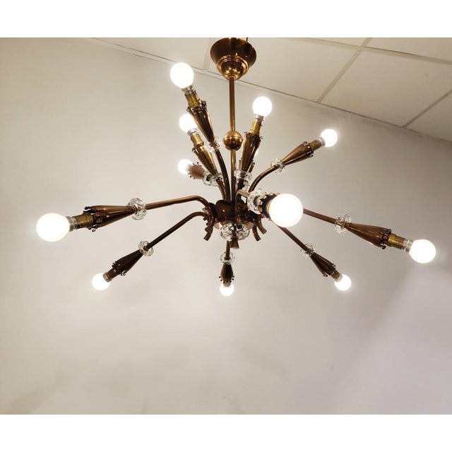 Mid-Century Copper Chandelier, 1950s For Sale - Image 3 of 13