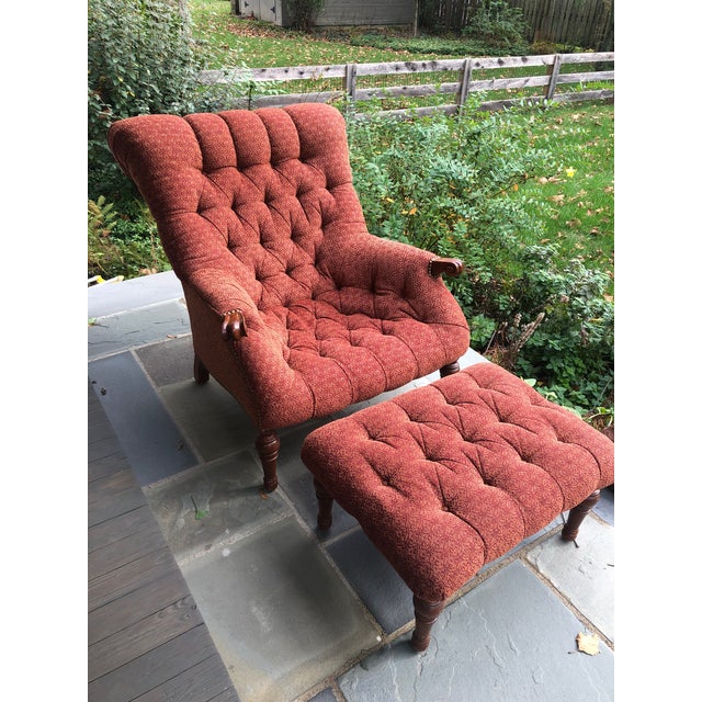 Stickley Leopold Chair and Ottoman Chairish