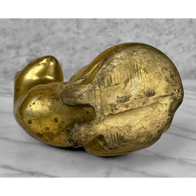 Vintage Traditional Brass Cat 8" Sculpture For Sale - Image 9 of 9