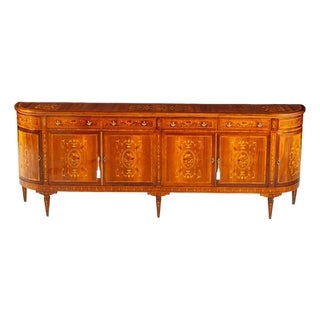 Italian Antique Marquetry Buffet For Sale