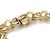 Mid 20th Century 14k Yellow Gold Textured Double Round Link Charm Bracelet 12mm Wide 7.5" For Sale - Image 4 of 5
