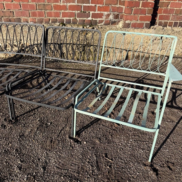 Mid-Century Modern Mid-Century Modern Iron "Ribbon" 5 Piece Sectional Settee Designed by Maurizio Tempestini for John Salterini, Attributed For Sale - Image 3 of 10