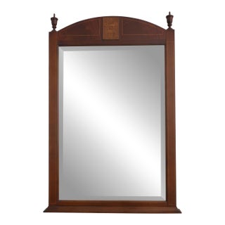 Inlaid Mahogany Beveled Glass Dresser Mirror For Sale