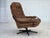 1970s, Danish swivel armchair. Brown furniture corduroy, bent beech wood, metal base with wood imitation. Original very...