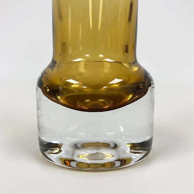 Mid-Century Modern Mid 20th Century Finnish Riihimaki Amber Glass Vase For Sale - Image 3 of 8