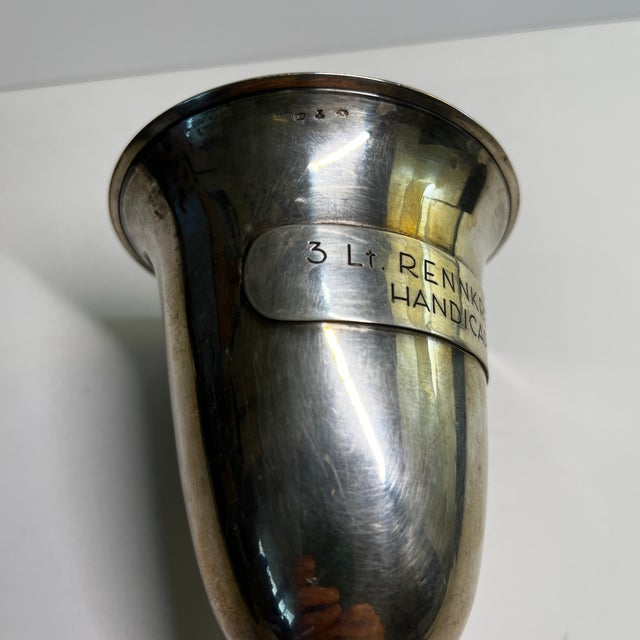 Vintage 1934 Sterling Silver Austrian Racing Trophy For Sale - Image 4 of 8