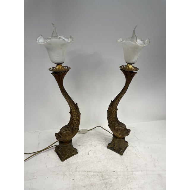 Vintage Brass Lamps, 1920s, Set of 2 For Sale - Image 15 of 16