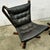 Armchair with a steel structure and black genuine leather upholstery, made in Norway, 'Falcon' model from the 60s,...