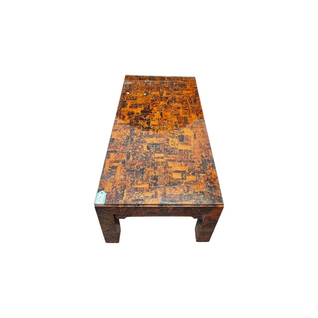 Mid-Century Modern 1970s Tortoise Shell Style Coffee Table For Sale - Image 3 of 4