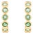 18k Solid Gold 2.08 Ct Round Cut Emerald Classic Bezel Hoop Earrings- 2 Pieces For Sale