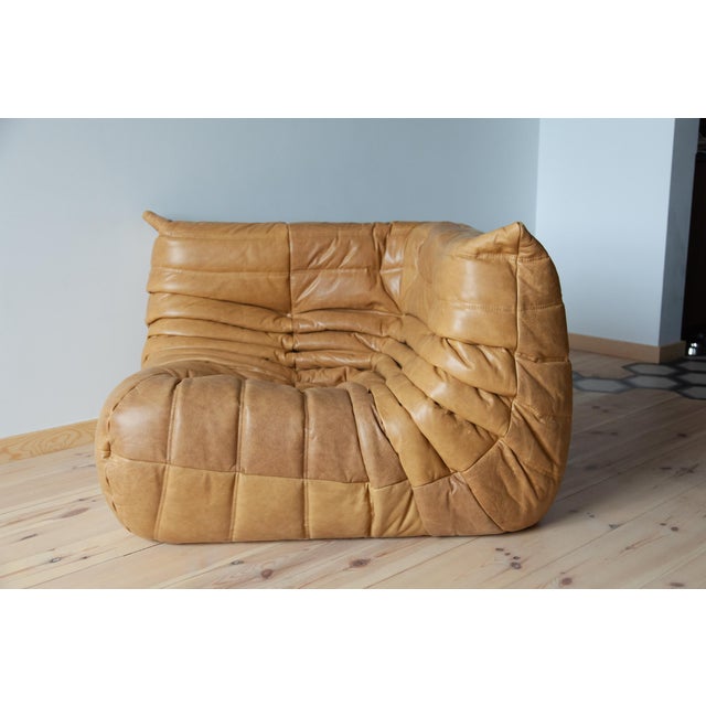 Togo Set in Camel Leather, 1970s, Set of 5 For Sale - Image 9 of 13