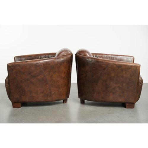 Cowhide Aviator Armchairs in Warm Brown Color, Set of 2 For Sale - Image 4 of 14