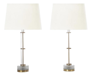 Mid-Century Modern Table Lamps in Glass, 1960s, Set of 2