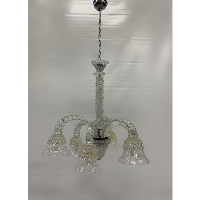 1950s Barovier E Toso Chandelier, 1960s, Murano, Rostrato from Barovier & Toso, 1950s For Sale - Image 5 of 9