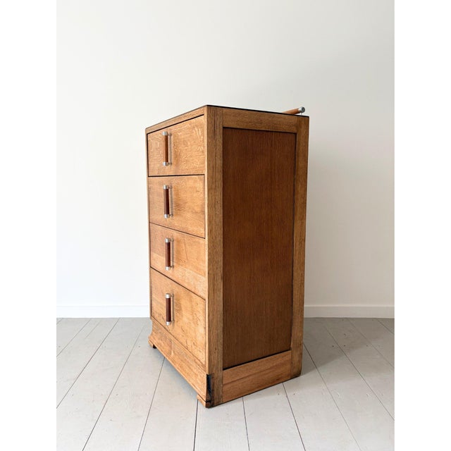 Wood Art Deco Chest of Drawers with Ebonised and Chrome Accents, Britain, 1920s For Sale - Image 7 of 14