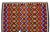 Purple Vintage Turkish Rug Kilim Hand Woven Area Rug - 6′2″ X 6′7″ For Sale - Image 8 of 16