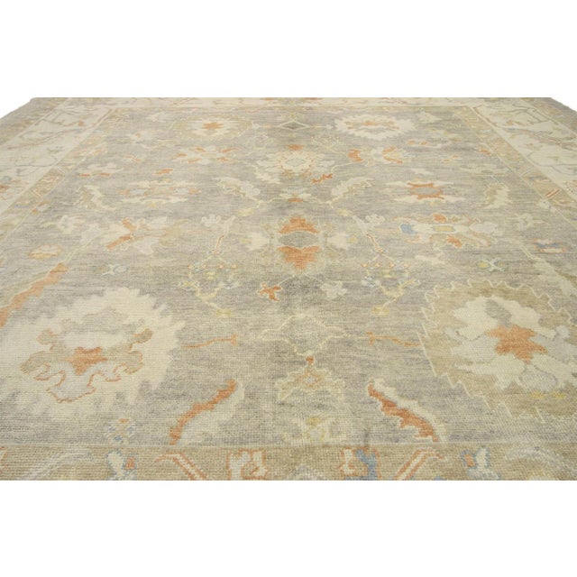 Vintage Earth-Tone Turkish Oushak Rug, 11'03 X 14'02 For Sale - Image 4 of 8