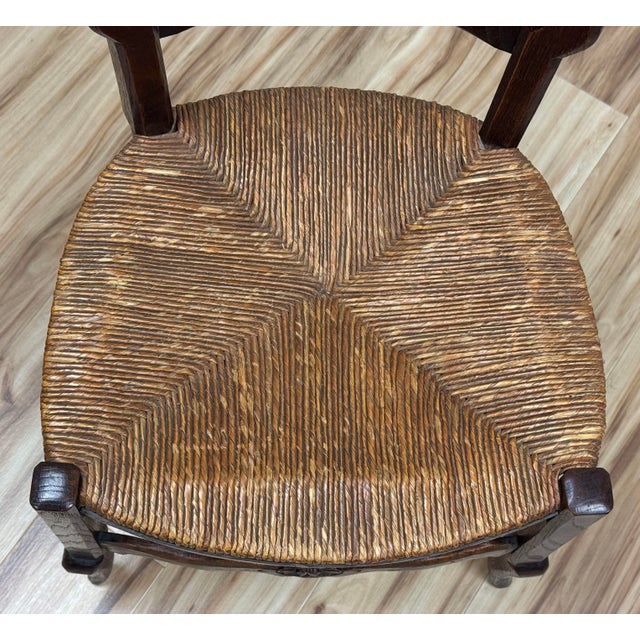 Antique Carved Wood French Country Rush Seat Dining Chairs, Set of 6 For Sale - Image 13 of 18