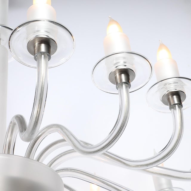 Mid-Century Modern Classical Hand-Blown Murano Glass 16-Arm Chandelier For Sale - Image 12 of 18