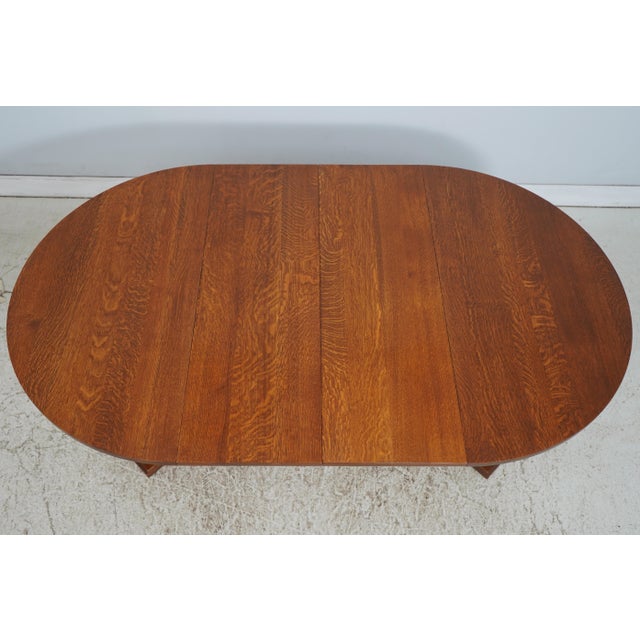 Stickley Mission Oak Split Pedestal Dining Table For Sale - Image 14 of 18
