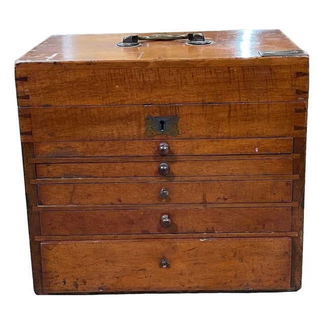 Early 20th Century English Mahogany Dentists Cabinet For Sale