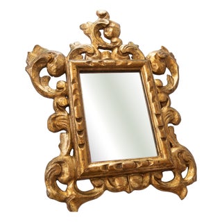Antique French Carved Gilt Wood Mirror, 1890s For Sale