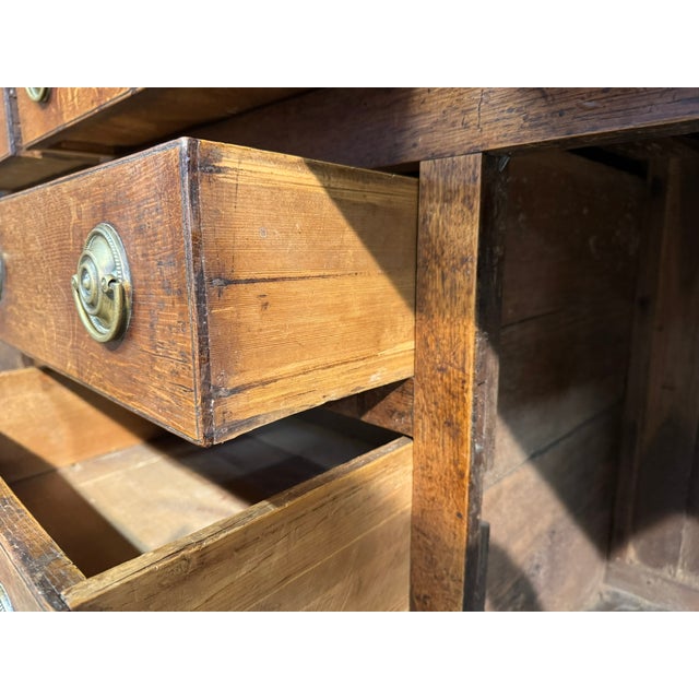 Antique Welsh Georgian Oak Dresser Base from Conway Valley, 1740 For Sale - Image 6 of 17