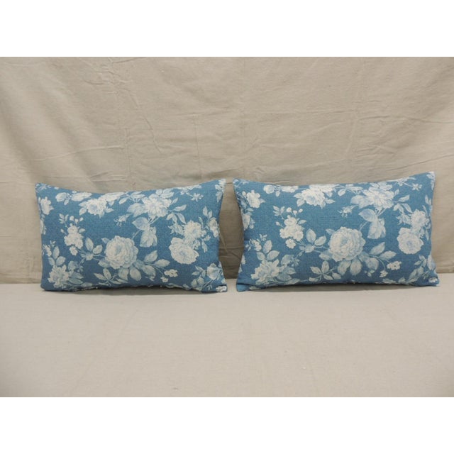 Blue and White Floral Decorative Lumbar Pillows From Portugal - Set of 2 Double sided. Pocket closures. This listing is...