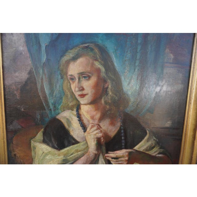 1930s Nordic Figure c.1939 by Ejnar Hansen, Oil on Canvas For Sale - Image 5 of 11