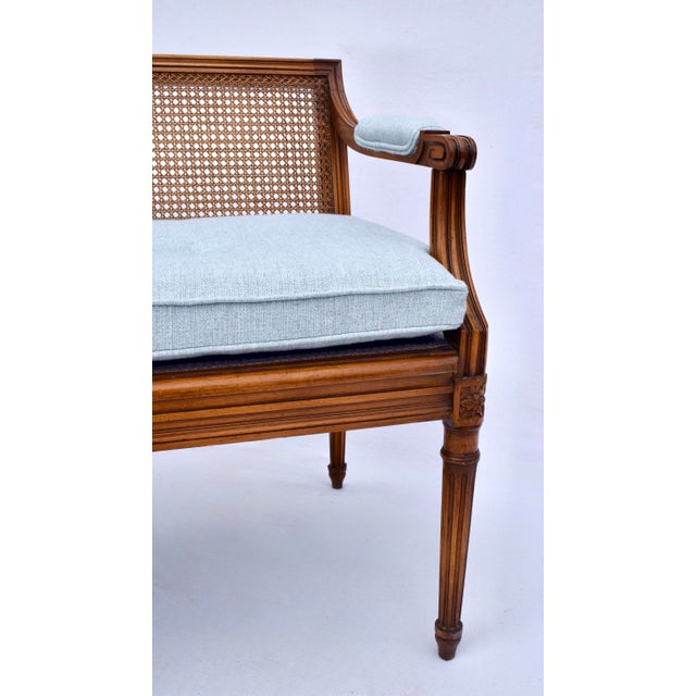1960s French Louis XVI Style Caned Settee For Sale - Image 5 of 13